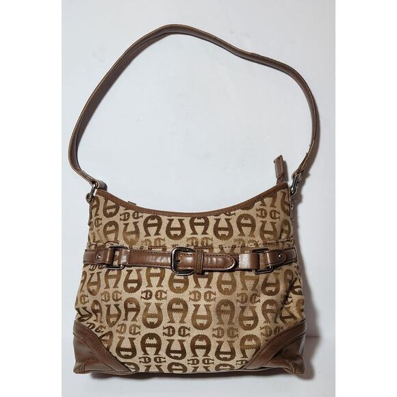 Vintage Etienne Aigner Canvas/Leather Monogram Logo Purse - Picture 1 of 7